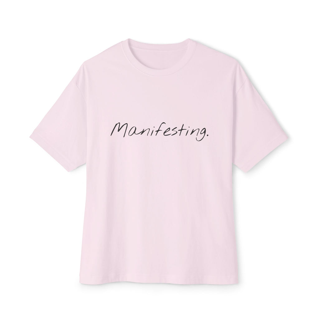 Manifesting Unisex Oversized Boxy Tee, Comfy Casual Tee, Affirmation Shirt, Gift for Her, Relaxed Fit Top, Inspirational Wear
