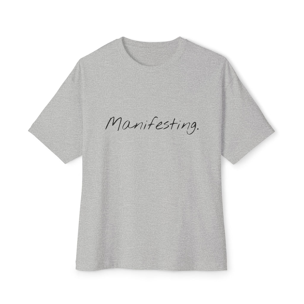 Manifesting Unisex Oversized Boxy Tee, Comfy Casual Tee, Affirmation Shirt, Gift for Her, Relaxed Fit Top, Inspirational Wear